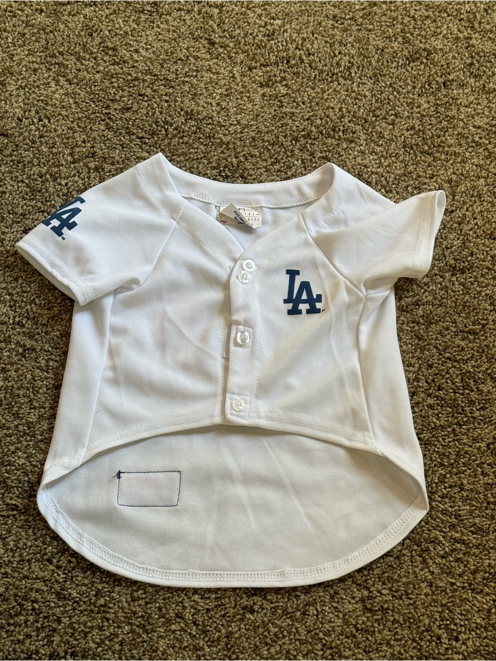 LA Dodgers White pets Baseball Jersey Top